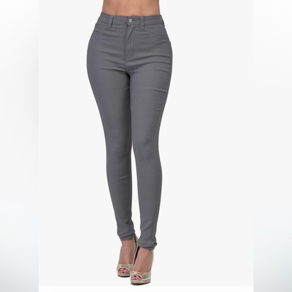 🟠LOVER BRAND High-Waisted Stretch Skinny Jeans in Gray SMALL